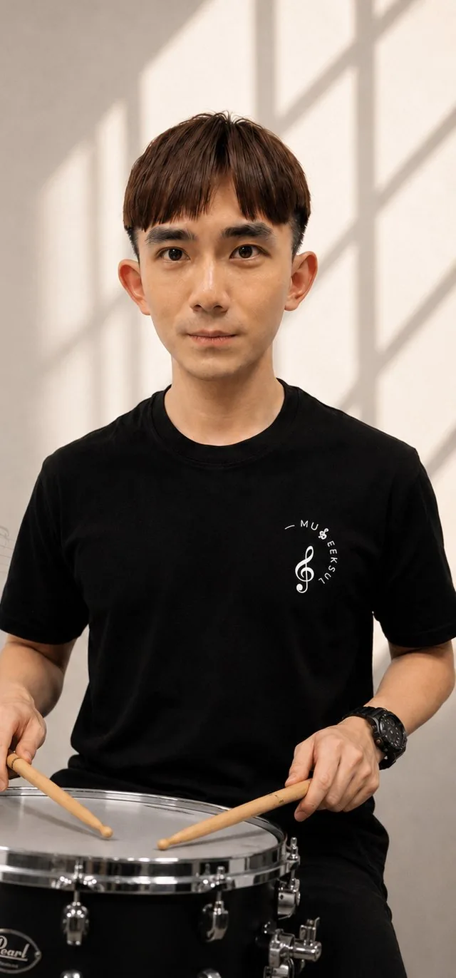 張弘瑋，主修爵士鼓